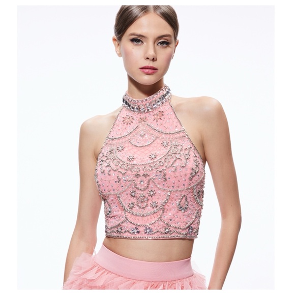 ALICE + OLIVIA Gatz Embellished High Neck Top - Picture 10 of 14
